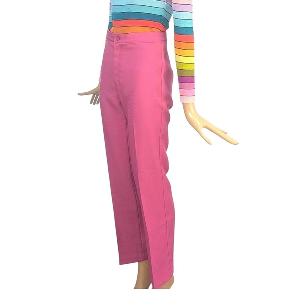 Vintage Hot Pink 70's Cigarette Pants High Waist Straight Leg Trousers Hot  pants